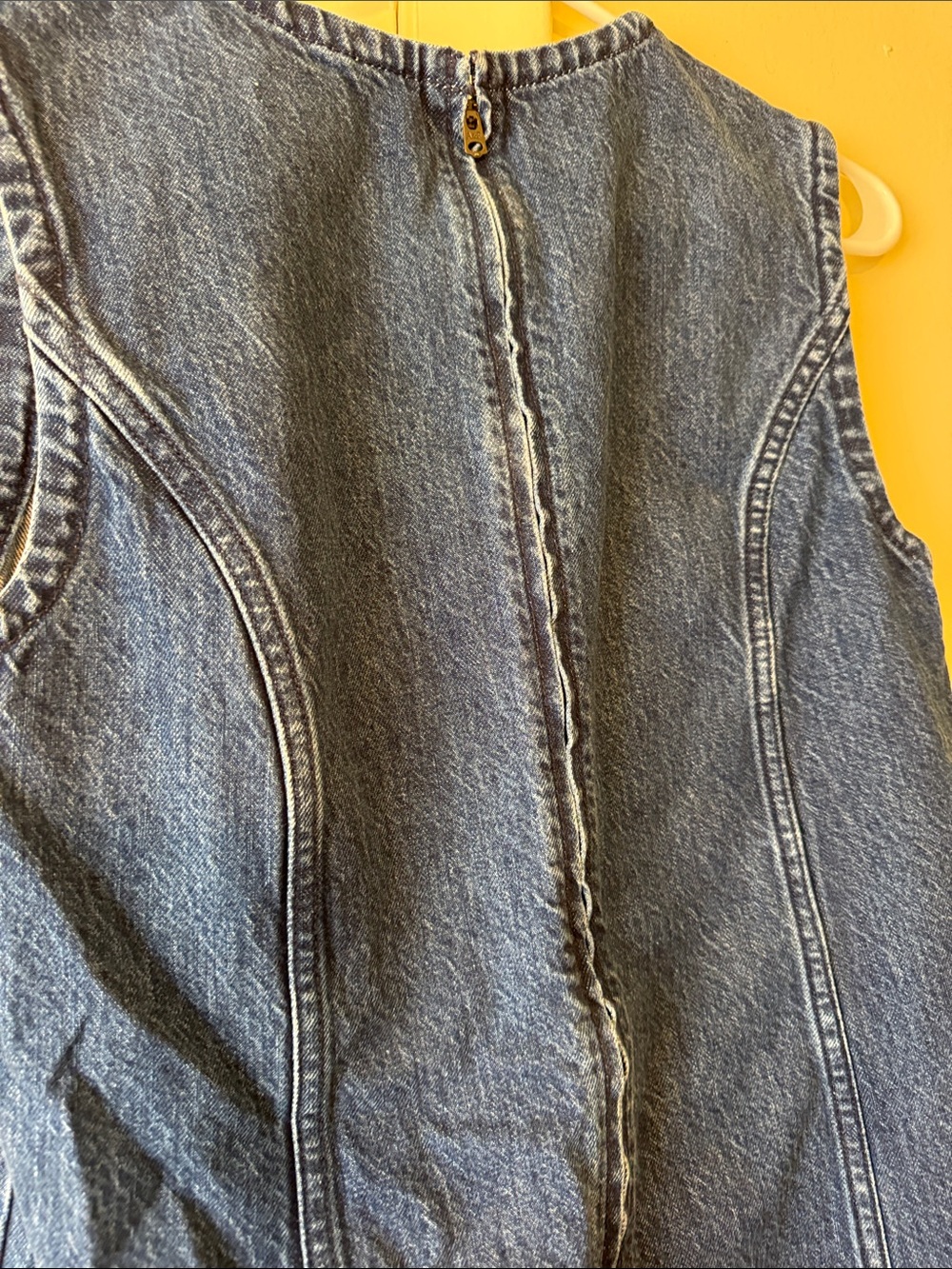Abercrombie & Fitch Dark Blue Sleeveless Denim Mini Dress - Picture 6 of 7
